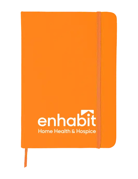 Orange Comfort Touch Bound Journal 5" X 7" w/Enhabit Logo