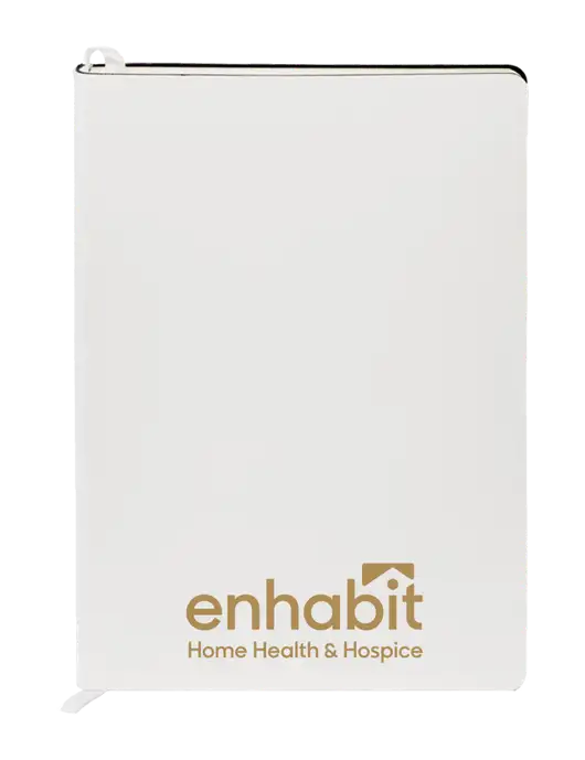 Fabrizio White Soft Cover 5.75 x 8.125 Journal w/Enhabit Logo