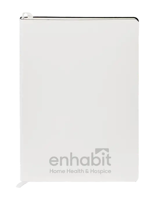 Fabrizio White Soft Cover 5.75 x 8.125 Journal w/Enhabit Logo