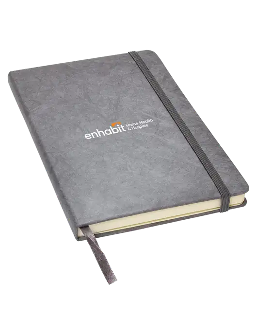 Granite Dark Grey Hardcover Journal, 5.62 X  8.37 w/Enhabit Logo
