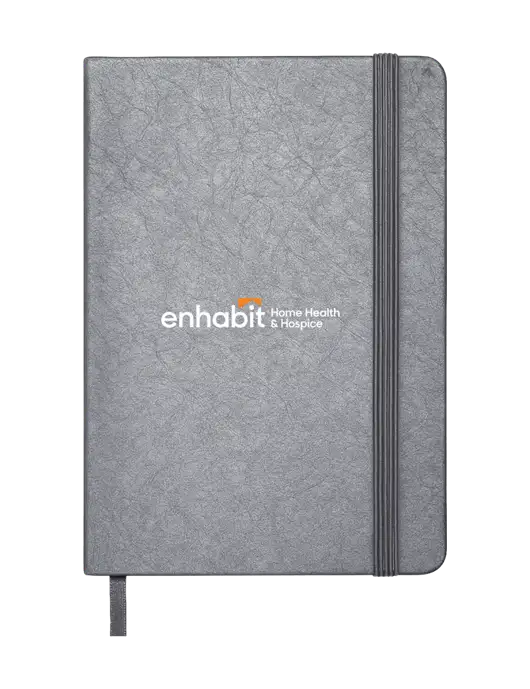 Granite Dark Grey Hardcover Journal, 5.62 X  8.37 w/Enhabit Logo