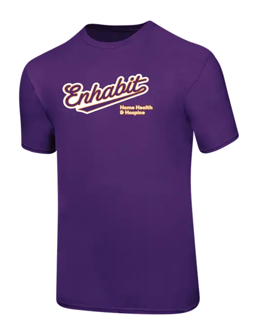 Ring Spun Purple 4.5 oz T-Shirt w/Enhabit Baseball Logo