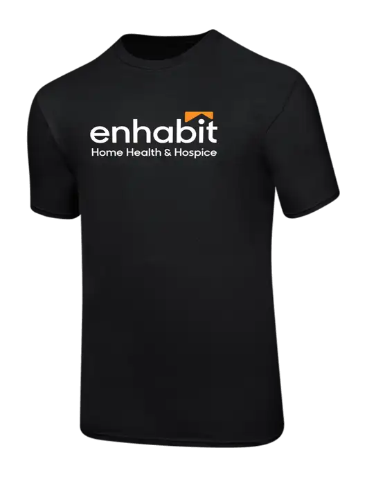 Ring Spun Jet Black 4.5 oz T-Shirt w/Enhabit Logo