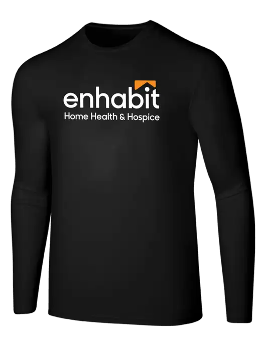 Seriously Soft Black Long Sleeve T-Shirt w/Enhabit Logo, Enhabit Future Logo