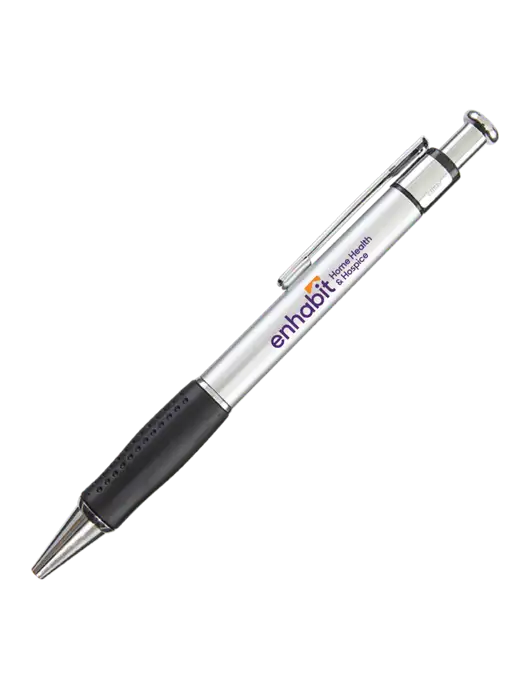 Malta Silver Pen - Black Ink w/Enhabit Logo