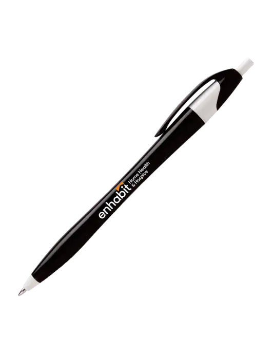 Novella Black/White Executive Pen - Blue Ink w/Enhabit Logo