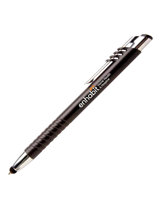 Schirhart Black Stylus Pen - Blue Ink w/Enhabit Logo