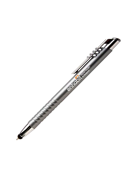 Schirhart Grey Stylus Pen - Blue Ink w/Enhabit Logo