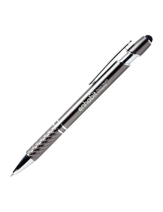 Valencia Gunmetal Stylus Pen - Black Ink w/Enhabit Logo