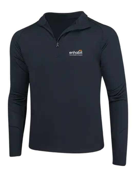 Black Sport Wick Stretch 1/4 Zip Pullover w/Enhabit Logo