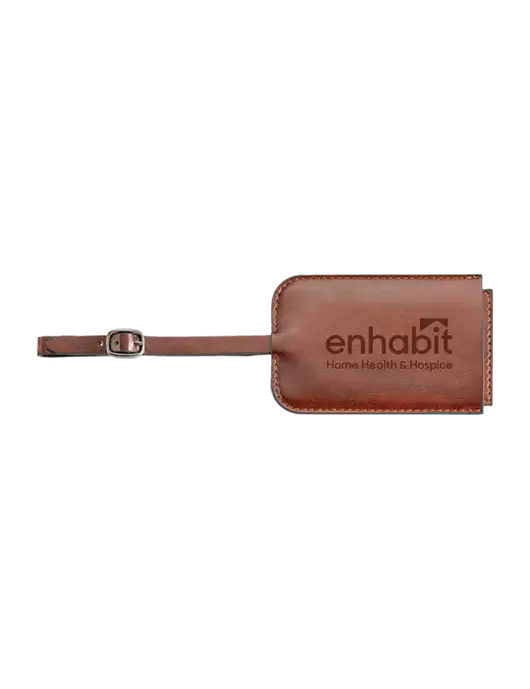 Fabrizio Brown Luggage Tag w/Enhabit Logo