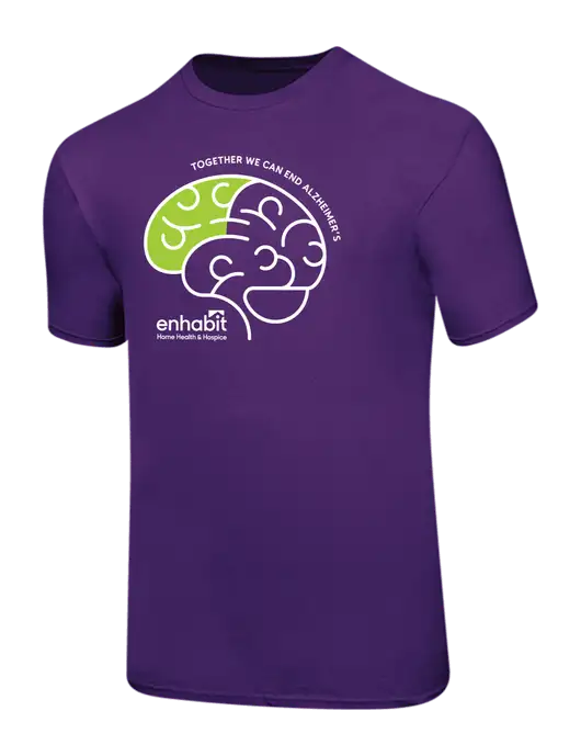 Ring Spun Purple 4.5 oz T-Shirt w/Enhabit Alzheimer Logo