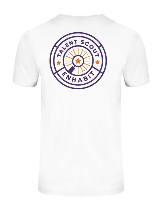 Ring Spun White 4.5 oz T-Shirt w/Talent Scout Back Logo, Talent Scout Logo