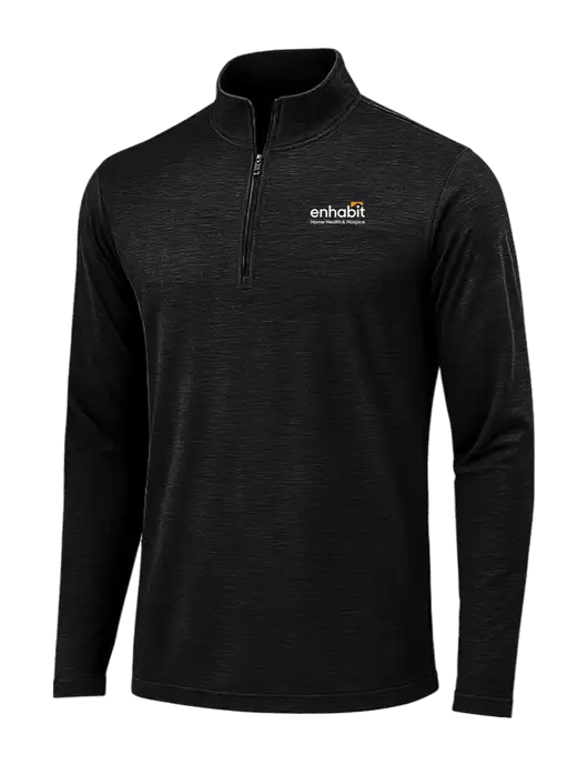 Black Triad Solid Posicharge Tri-Blend Wicking 1/4 Zip Pullover w/Enhabit Logo