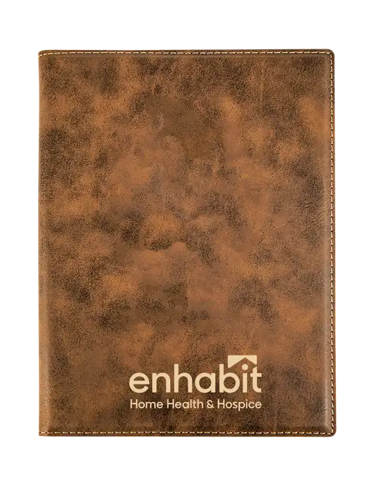 Rustic Leatherette 7 x 9 Portfolio with Notepad w/Enhabit Logo