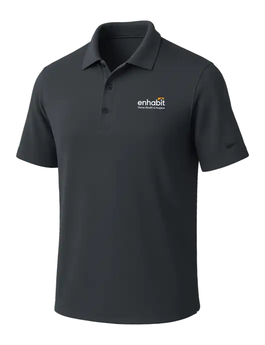 NIKE Dark Grey Dri-Fit Micro Pique Polo w/Enhabit Logo