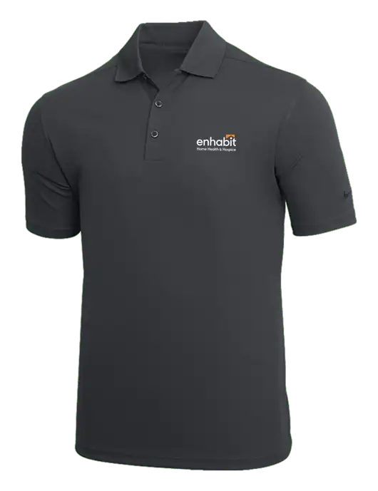 NIKE Dark Grey Dri-Fit Micro Pique Polo w/Enhabit Logo