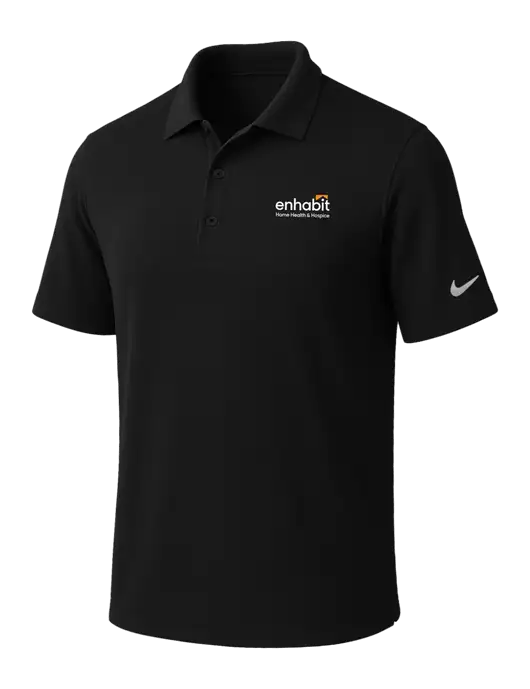 NIKE Black Dri-Fit Micro Pique Polo w/Enhabit Logo