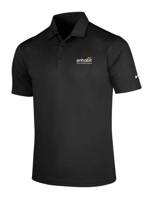 NIKE Black Dri-Fit Vertical Mesh Polo w/Enhabit Logo