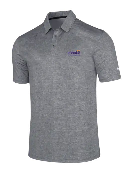 NIKE Medium Grey Dri-Fit Crosshatch Polo w/Enhabit Logo