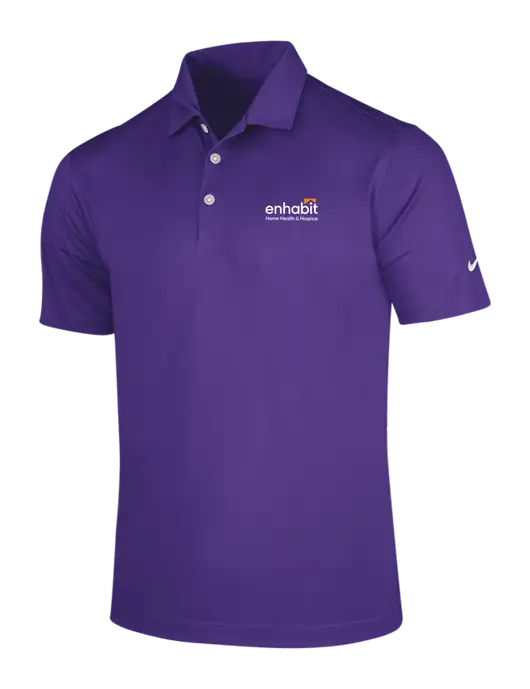 NIKE Purple Dri-Fit Vertical Mesh Polo w/Enhabit Logo