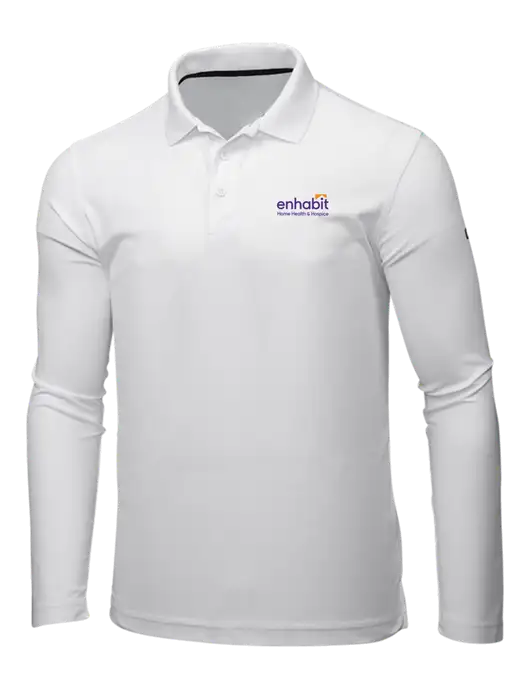 OGIO Bright White Caliber 2.0 Long Sleeve Polo w/Enhabit Logo