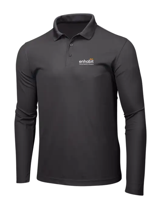 OGIO Charcoal Grey Caliber 2.0 Long Sleeve Polo w/Enhabit Logo