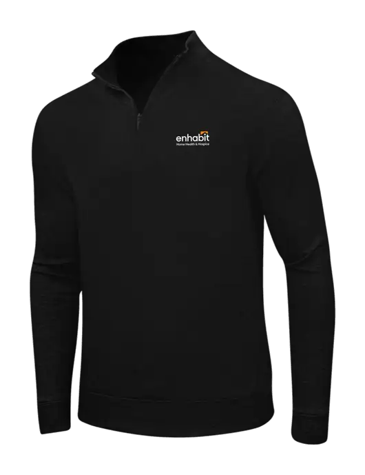 Deep Black/Charcoal Heather Interlock 1/4 Zip w/Enhabit Logo