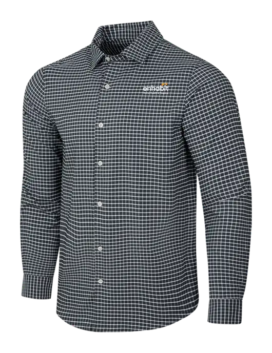 Dark Grey/White City Stretch Shirt w/Enhabit Logo