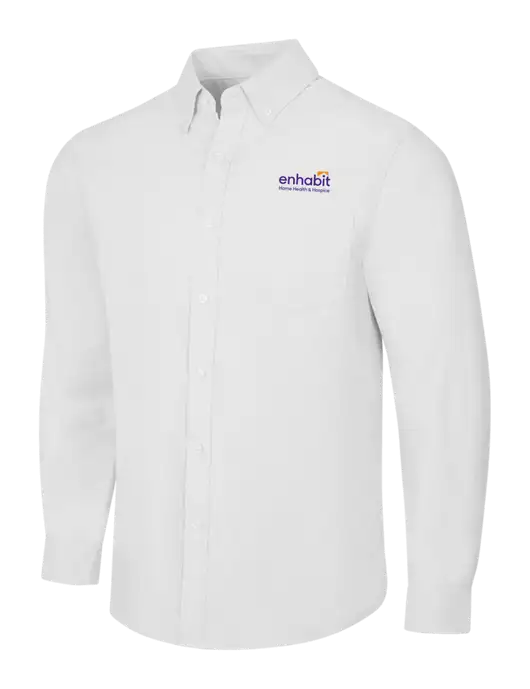 White SuperPro Oxford Shirt w/Enhabit Logo