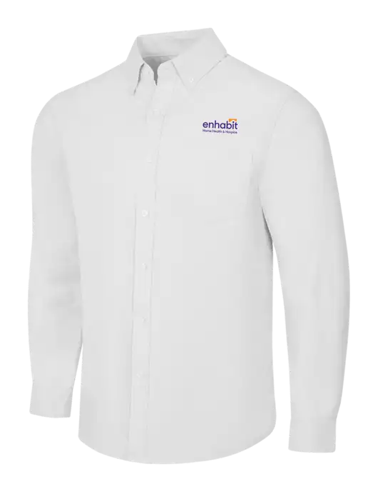 White SuperPro Oxford Shirt w/Enhabit Logo