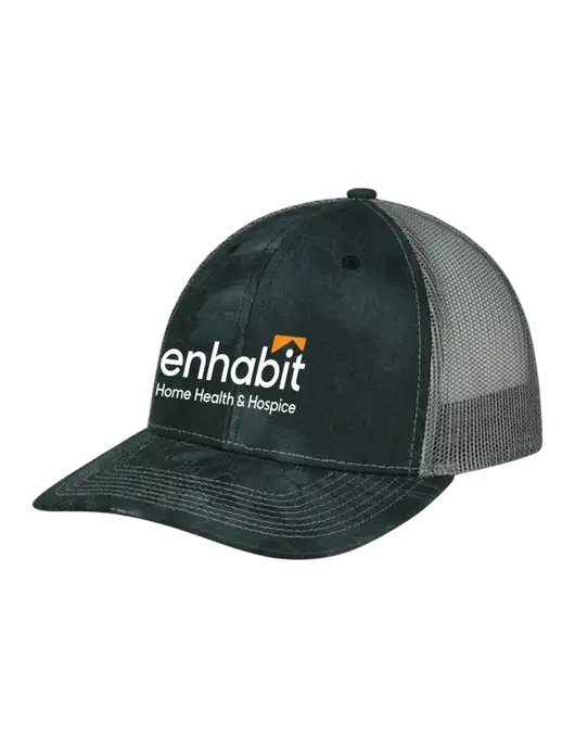 Camo Premium Modern Kryptek Typhon/Charcoal Snapback Trucker Cap w/Enhabit Logo
