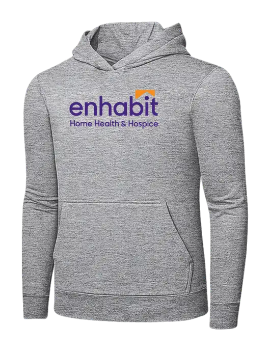 Light Grey Heather 7.8 oz Ring Spun Hooded Sweatshirt w/Enhabit Logo