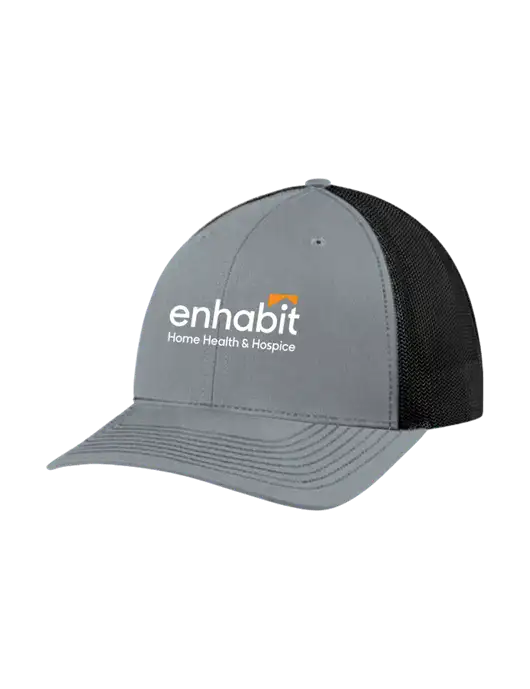 Richardson Adjustable Snapback Original 112 Trucker Cap Heather Grey w/Black Mesh w/Enhabit Logo
