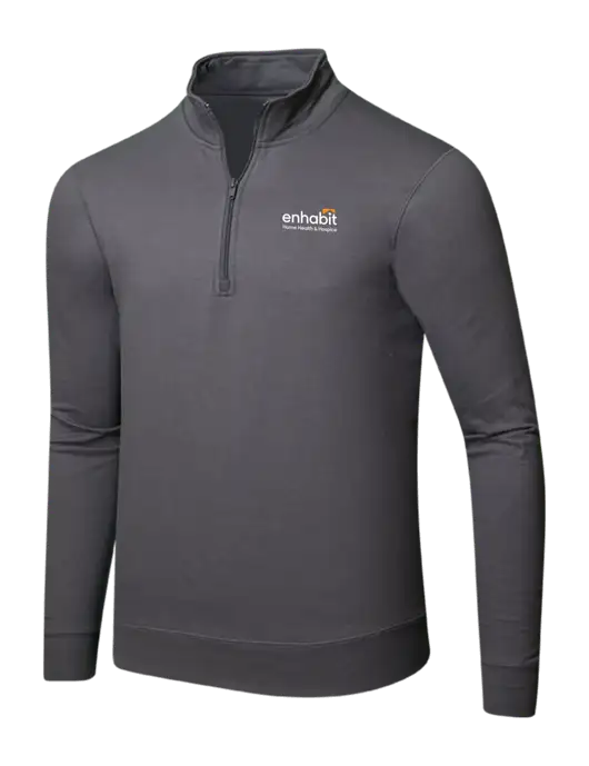 Charcoal 8.5 oz Ring Spun 1/4 Zip Pullover Sweatshirt w/Enhabit Logo