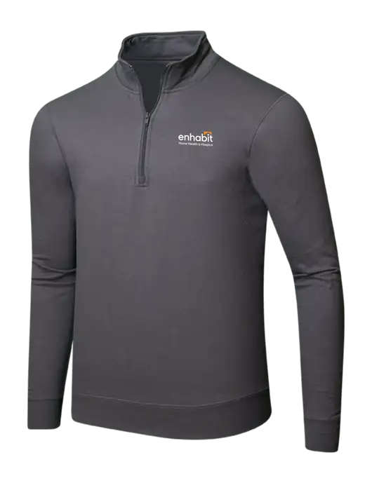 Charcoal 8.5 oz Ring Spun 1/4 Zip Pullover Sweatshirt w/Enhabit Logo