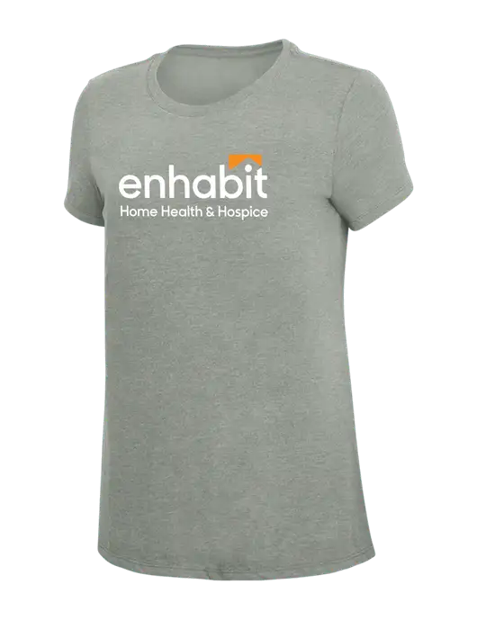 Womens Simply Soft Grey Frost 4.5oz  Poly/Combed Ring Spun Cotton T-Shirt w/Enhabit Logo