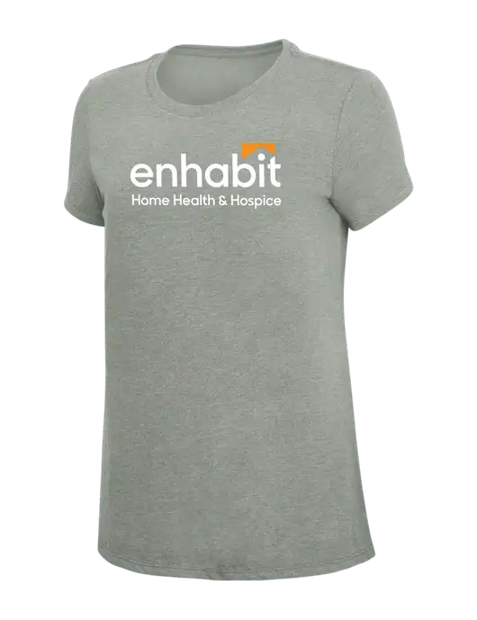Womens Simply Soft Grey Frost 4.5oz  Poly/Combed Ring Spun Cotton T-Shirt w/Enhabit Logo