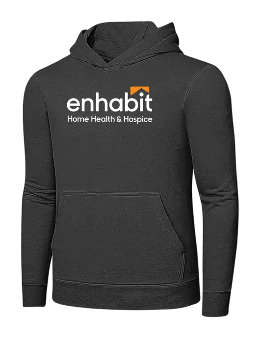 Charcoal 7.8 oz Ring Spun Hooded Sweatshirt w/Enhabit Logo