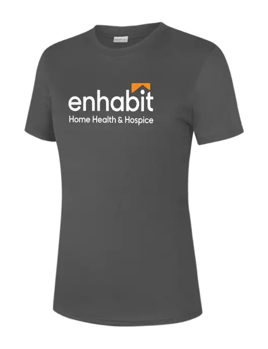  Womens Dark Grey PosiCharge Competitor Tee w/Enhabit Logo