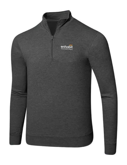 Dark Heather Grey 8.5 oz Ring Spun 1/4 Zip Pullover Sweatshirt w/Enhabit Logo