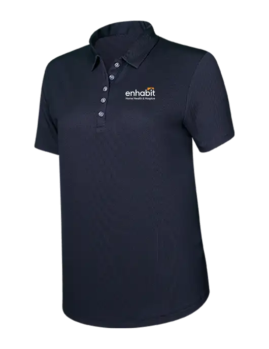 Callaway Womens Birdseye Black Polo w/Enhabit Logo