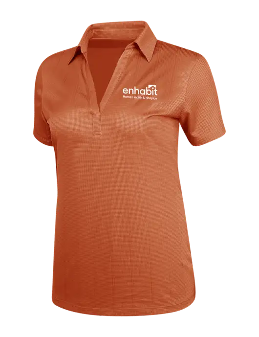 Orange Womens Performance Fine Jacquard Polo w/Enhabit Logo