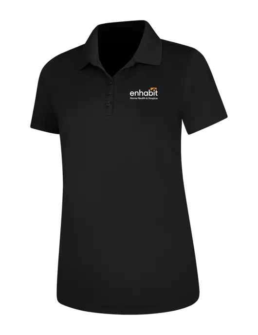 Black Womens Dry Zone UV Mesh Polo w/Enhabit Logo