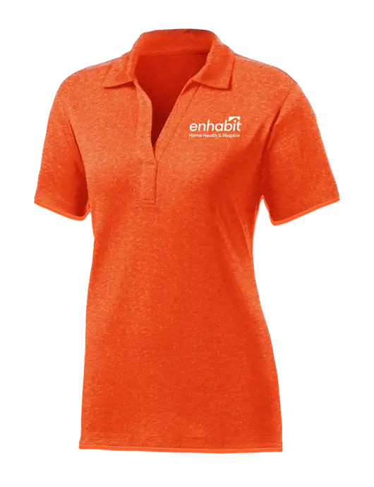 Womens Orange Heather Contender Polo w/Enhabit Logo