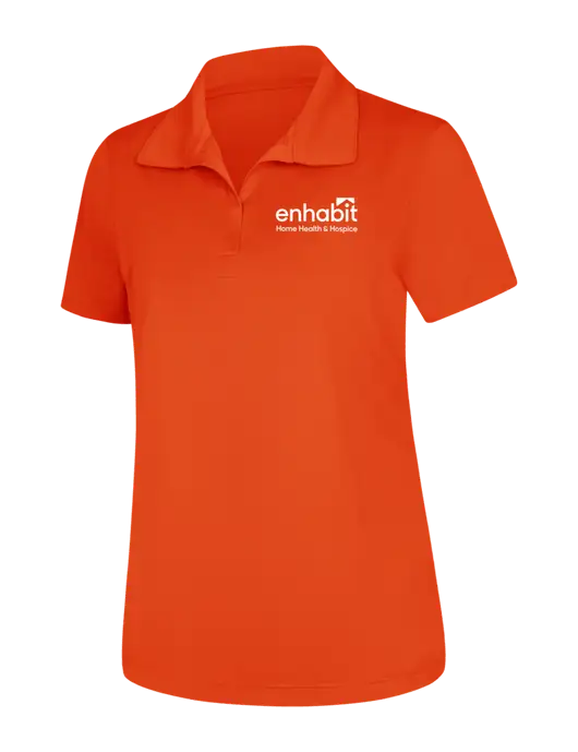 Womens Orange Micropique Sport-Wick Polo w/Enhabit Logo