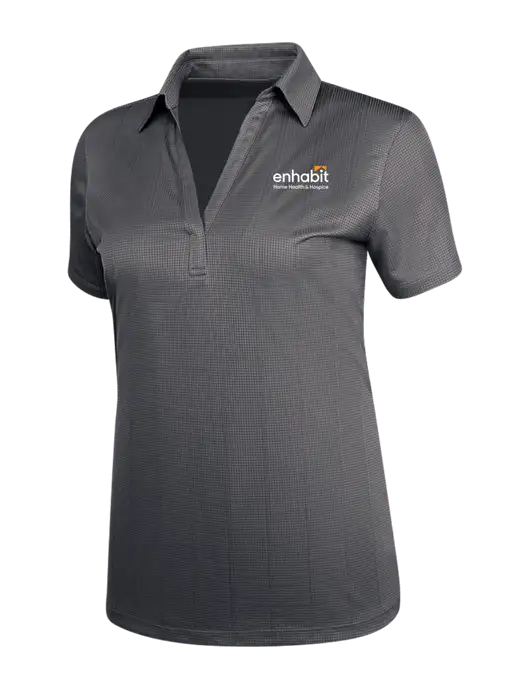 Womens Dark Grey Diamond Jacquard Polo w/Enhabit Logo