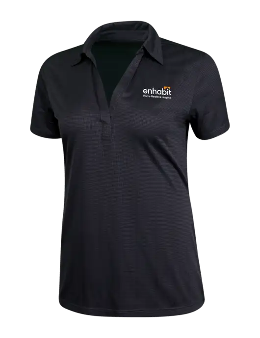 Dark Grey Womens Performance Fine Jacquard Polo w/Enhabit Logo