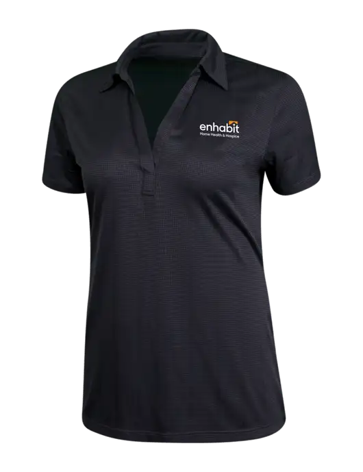 Dark Grey Womens Performance Fine Jacquard Polo w/Enhabit Logo