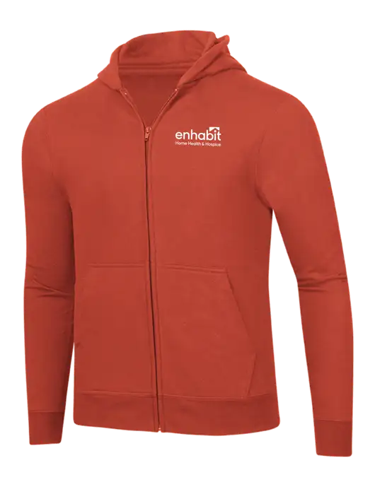 Orange 8.5 oz Ring Spun Zip Hooded Sweatshirt w/Enhabit Logo